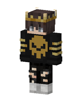 Black Crowned Villain Boy skin, 3D preview