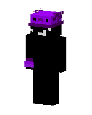 Purple Axolotl Hat skin, 3D preview