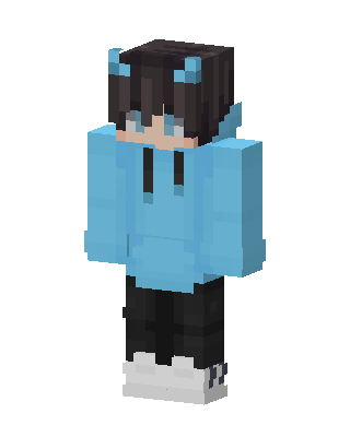 Blue Hoodie Boy skin, 3D preview