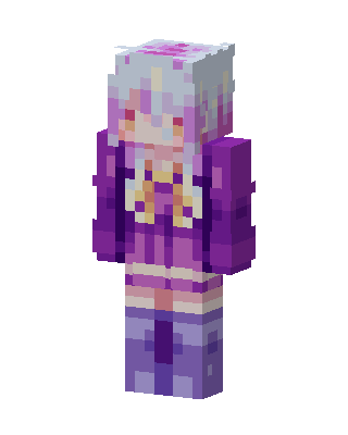 Purple Anime Girl skin, 3D preview