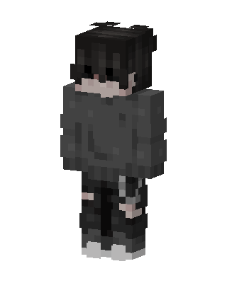 Gray Emo Boy Minecraft goth skin