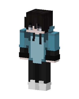 Blue Hoodie Boy skin, 3D preview