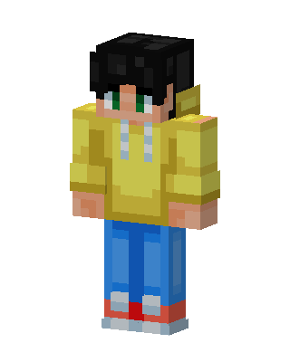 Yellow Hoodie Boy skin, 3D preview