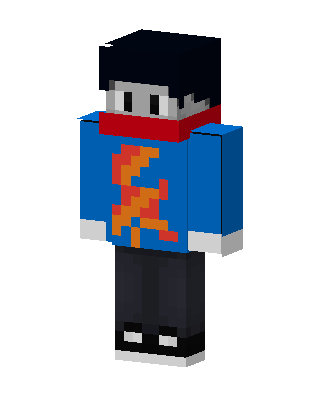 Lightning Scarf Hoodie skin, 3D preview