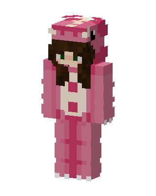 Pink Dino Onesie skin, 3D preview