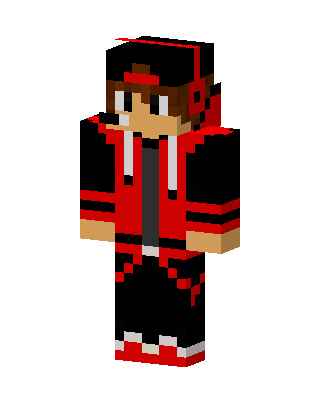 Red Hoodie Boy skin, 3D preview