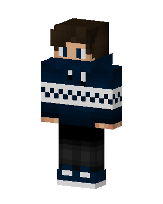 Navy Hoodie Boy skin, 3D preview