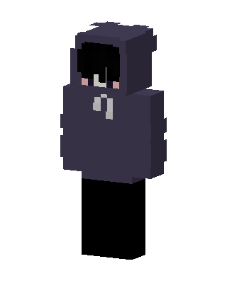 Gray Hoodie Boy skin, 3D preview