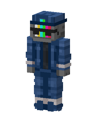 Blue Masked Gamer Boy skin, 3D preview