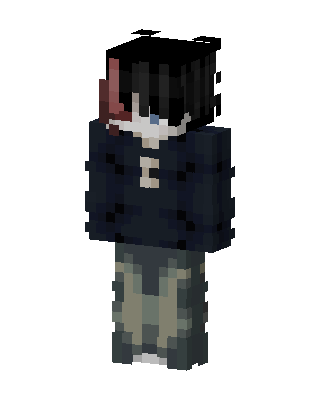 Dark Hoodie Boy skin, 3D preview