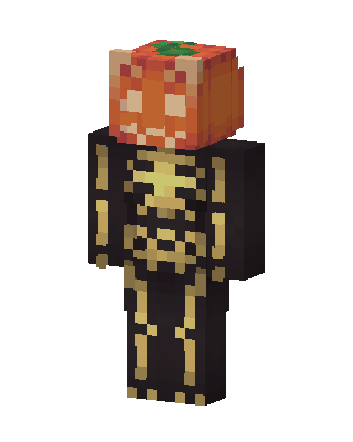 Pumpkin Skeleton skin, 3D preview
