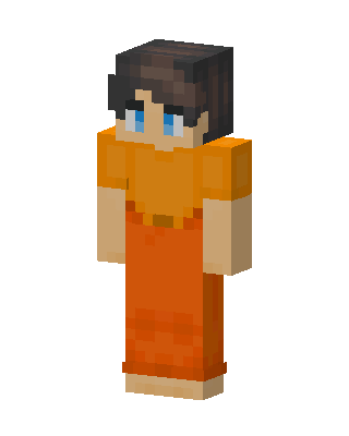 Orange Dress Girl skin, 3D preview