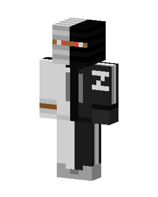 Split Enderman skin, 3D preview