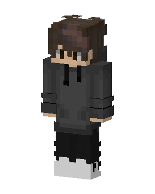 Gray Hoodie Boy skin, 3D preview