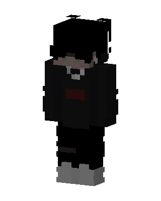 Dark Hoodie Boy skin, 3D preview