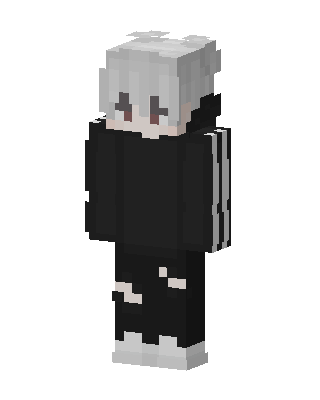 Monochrome Hoodie Boy skin, 3D preview