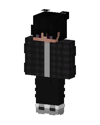 Black Emo Boy skin, 3D preview