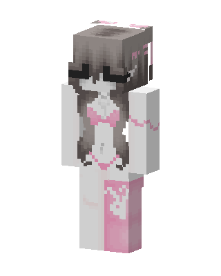 White Anime Girl skin, 3D preview