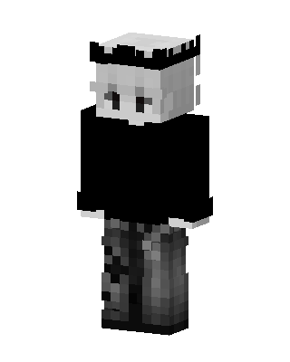 Black Crowned Goth Boy skin, 3D preview