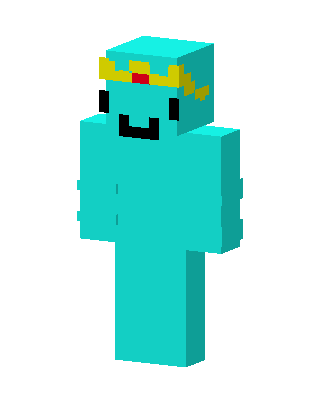 Crowned Cyan Smiley skin, 3D preview