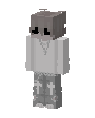 Gray Emo Minecraft goth skin