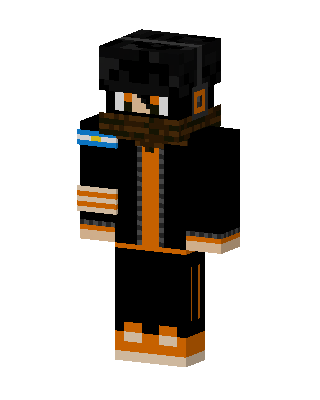 Orange Hoodie Boy skin, 3D preview