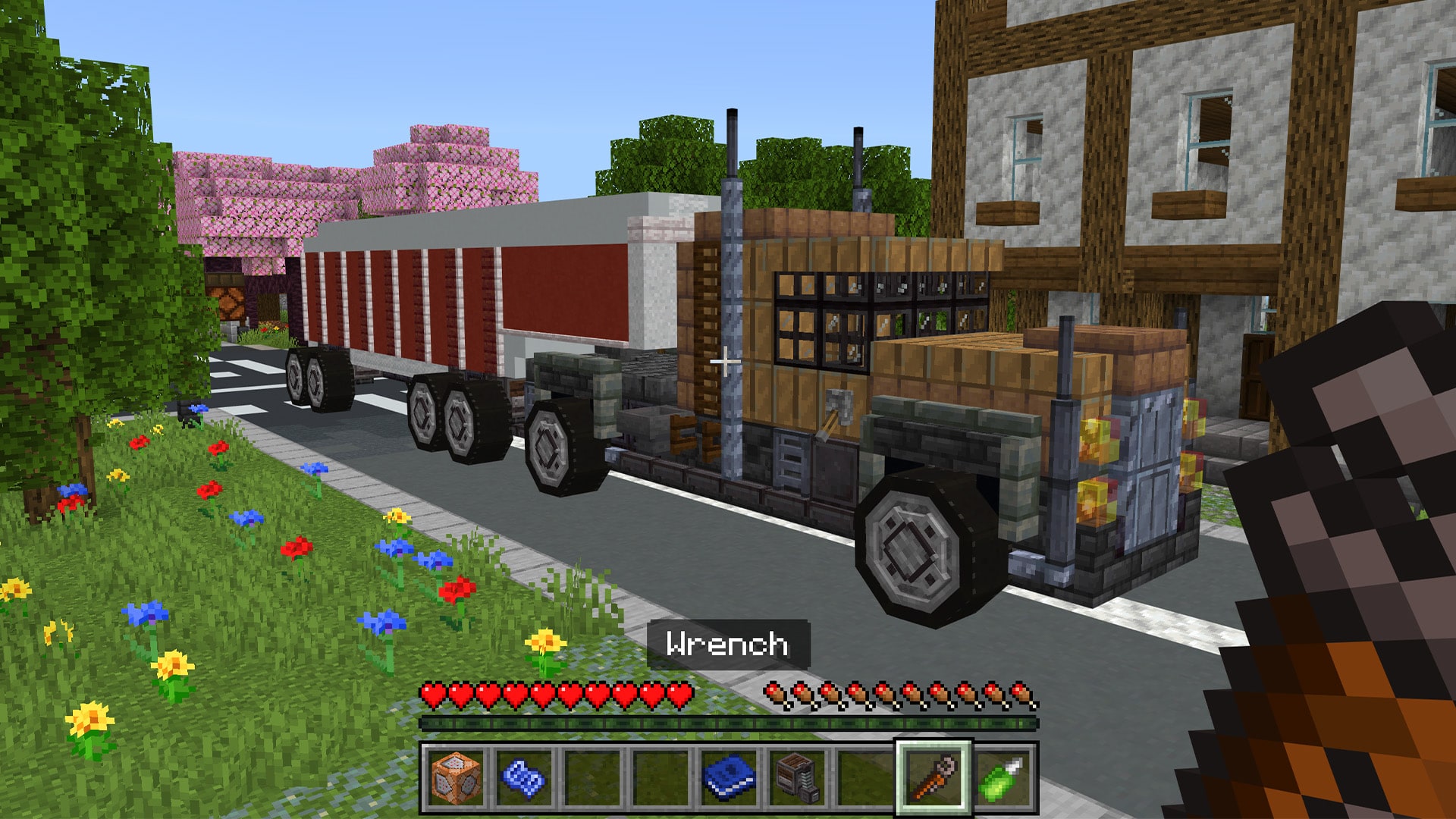 A semi truck and trailer