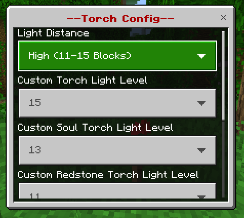 Torch OffHand Custom Light Distance